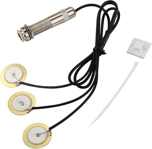 Guitar Pickup with Self-Adhesive Design, High Sensitivity Low Noise Pickup Set Includes Cable Tie and Block Glue for Acoustic and Electric Guitars in Saudi Arabia