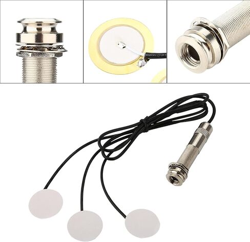 Guitar Pickup with Self-Adhesive Design, High Sensitivity Low Noise Pickup Set Includes Cable Tie and Block Glue for Acoustic and Electric Guitars in Saudi Arabia