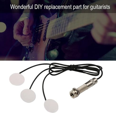 Guitar Pickup with Self-Adhesive Design, High Sensitivity Low Noise Pickup Set Includes Cable Tie and Block Glue for Acoustic and Electric Guitars in Saudi Arabia