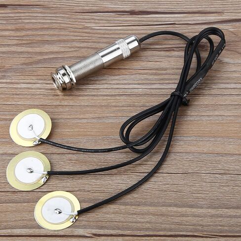 Guitar Pickup with Self-Adhesive Design, High Sensitivity Low Noise Pickup Set Includes Cable Tie and Block Glue for Acoustic and Electric Guitars in Saudi Arabia