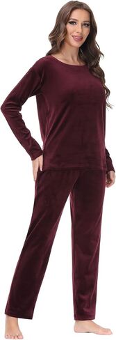 COZZIPLUS المرأة القطيفة Sweatsuits مجموعات صالة مجموعة 2 قطعة Sweatsuit طاقم الرقبة البلوز و Sweatpant المخملية بدلة عدو in Kuwait