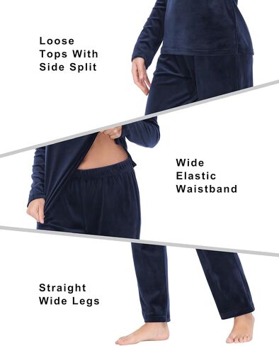 COZZIPLUS المرأة القطيفة Sweatsuits مجموعات صالة مجموعة 2 قطعة Sweatsuit طاقم الرقبة البلوز و Sweatpant المخملية بدلة عدو in Kuwait