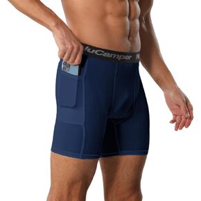 شورتات ضغط رجال Nucamper مع جيب دنديكس للأداء الداخلي للأداء الصالة الرياضية الملاكم الملاكم بارد باسيلير جاف جاف in Kuwait