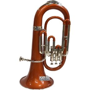 بي بي يوفونيوم 3 صمام نحاس صناعة | لمسة نهائية من اللون النحاسي Bb Pitch Euphonium مثالية للطلاب والمبتدئين | مع حافظة صلبة مجانية وقطعة فم وقفازات وقطعة قماش للتنظيف ZAKI HANDICRAFT in Kuwait