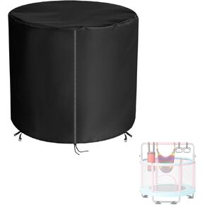 Round Kids Trampoline Cover for 55" Round Kids Trampoline, Heavy Duty Waterproof Outdoor Jumping Bed Cover, Weatherproof Cover, Toddler Trampoline Protective Covers (Black) in Kuwait