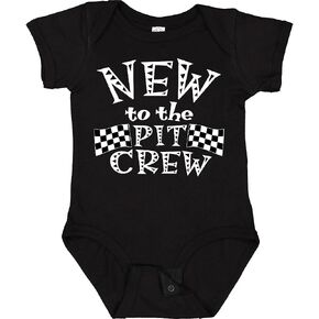 inktastic New To the Pit Crew Racing Flags Baby Bodysuit in Kuwait