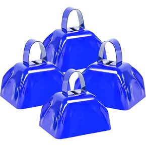 4 عبوات من أجراس البقر لألعاب كرة القدم، 3 بوصة من أجراس البقر الإيقاعية اليدوية صانعة الضوضاء للأحداث الرياضية، صانعة الضوضاء العالية، جرس بقرة معدني مع مقبض لتشجيع حفلات الزفاف والاحتفالات in Kuwait