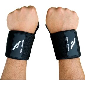 Real Steel Wrist Wraps for Weightlifting Men & Women - 24" Gym Wraps with Thumb Loop - Wrist Straps for Weightlifting Support, Powerlifting, and Strength Training - Workout Support Braces in Saudi Arabia