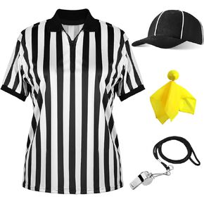 Referee Costume for Adult - 4 Pcs Ref Jersey Umpire Costume Set for Halloween Cosplay Football in Kuwait