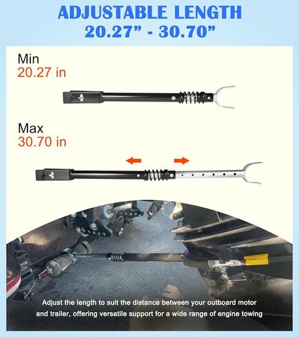 Heavy Duty Boat Transom Saver for Most Outboard Motors Up to 150HP - 20.27" to 30.7" Adjustable Outboard Motor Support Bracket with Shock Absorption, Ideal for Boat Trailers in Saudi Arabia