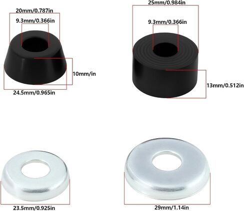 Create idea 1 Set 95A Hard Skateboard Bushings Cylinder Cushions Compatible with Independent Trucks Compatible with Venture Skateboard Black in Saudi Arabia