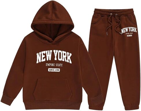 Girls Sweatsuits Set Casual Cute Hoodies And Sweatpants Set Cute Letter Tracksuits Athletic Jogging Suit in Kuwait