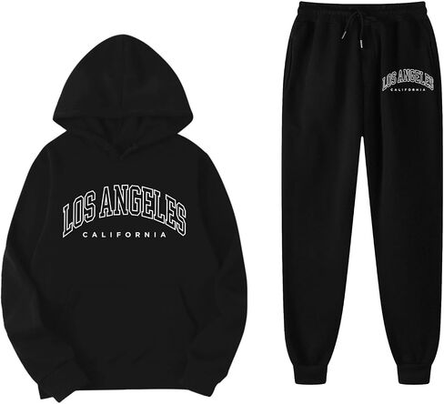 Girls Sweatsuits Set Casual Cute Hoodies And Sweatpants Set Cute Letter Tracksuits Athletic Jogging Suit in Kuwait