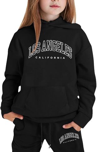 Girls Sweatsuits Set Casual Cute Hoodies And Sweatpants Set Cute Letter Tracksuits Athletic Jogging Suit in Kuwait