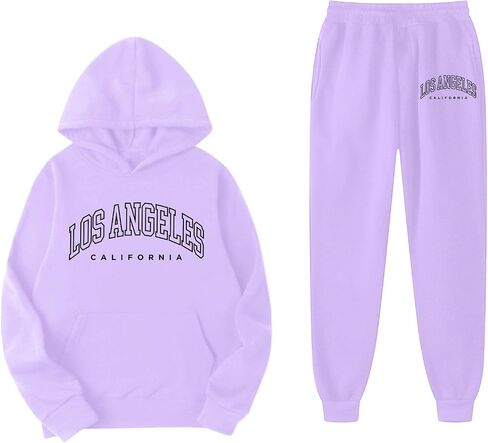Girls Sweatsuits Set Casual Cute Hoodies And Sweatpants Set Cute Letter Tracksuits Athletic Jogging Suit in Kuwait