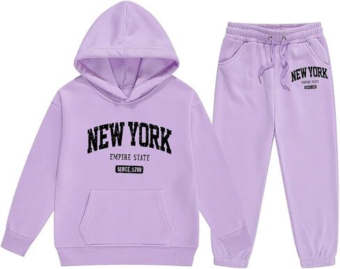 Girls Sweatsuits Set Casual Cute Hoodies And Sweatpants Set Cute Letter Tracksuits Athletic Jogging Suit in Kuwait