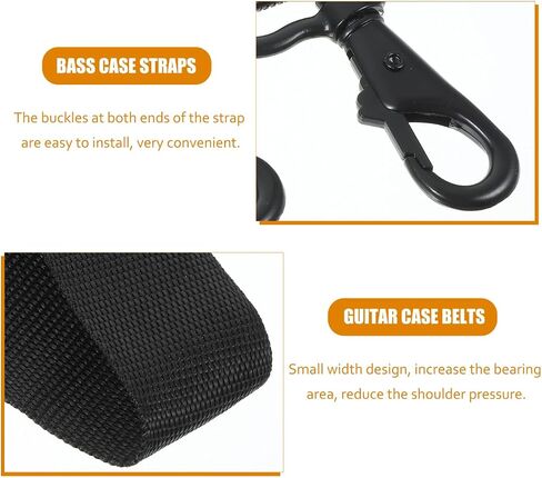 POPETPOP 2PCS حقيبة أدوات متميزة أشرطة الكتف مبطنة أحزمة حالة الغيتار دائم للكمان التشيلو واستبدال أكثر ملاءمة للأشرطة المكسورة اللون الأسود in Saudi Arabia