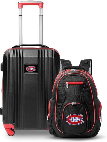 Denco Montreal Canadiens 2-Piece Luggage Set, Includes 21-inch Two-Tone Hardcase Spinner and 19" Laptop Backpack in Saudi Arabia