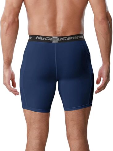 شورتات ضغط رجال Nucamper مع جيب دنديكس للأداء الداخلي للأداء الصالة الرياضية الملاكم الملاكم بارد باسيلير جاف جاف in Kuwait