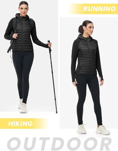TBMPOY Women's Running Winter Jackets with Hood Warm Lightweight Insulated Water Resistant Puffer Jacket for Hiking Golf in Saudi Arabia