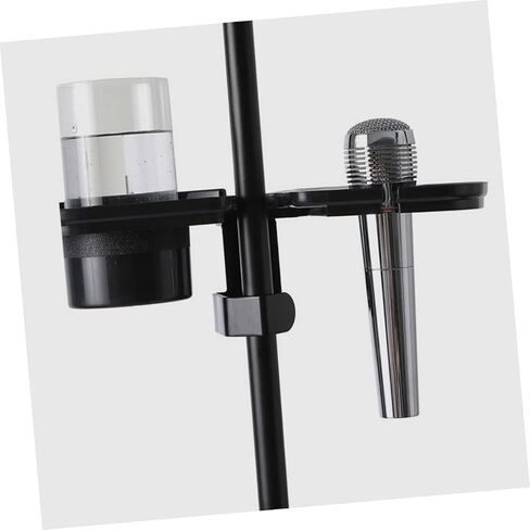 Microphone Stand Tray with Clamp Live Sound Card Rack Compatible with Various Mic Holders for Streaming Karaoke Recording Practical and Stable Black Accessory Shelf in Saudi Arabia