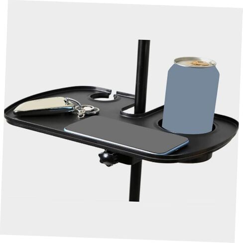 Microphone Stand Tray with Clamp Live Sound Card Rack Compatible with Various Mic Holders for Streaming Karaoke Recording Practical and Stable Black Accessory Shelf in Saudi Arabia