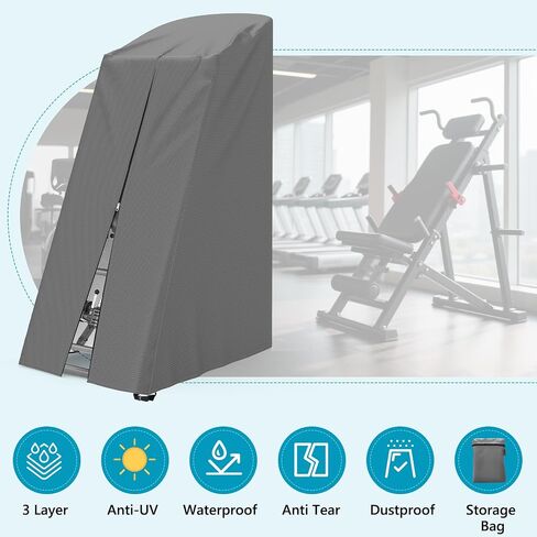 AKEfit Inversion Table Cover - Dustproof and Waterproof Inversion Equipment Protection Covers with Zipper,Fit Most Inverter Table-Indoor or Outdoor,28.3''L x 47''W x 63''H-Gray in Kuwait