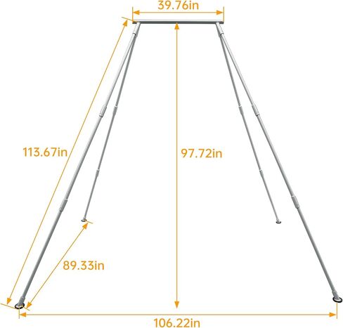 Kojem 8.1 'الأرجوحة الجوية اليوغا حامل اليوغا الإطار حبال انعكاس هيكل مثلث الألومنيوم للأراجيح الداخلية في الهواء الطلق سحب ما يصل القطبين يتأرجح 8.1 قدم ارتفاع دعم ما يصل إلى 550 رطلا in Saudi Arabia