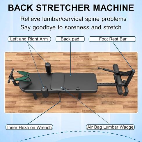 سرير جر لكامل الجسم للياقة البدنية، طاولة جر لتدليك عنق الرحم وسرير جر قطني، آلة تخفيف الضغط المطاطية لتخفيف التوتر، تمدد أسفل الظهر in Kuwait