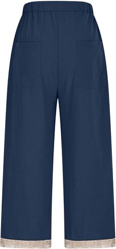 bmkBWO Linen Pants Women Summer,High Waisted Petite Wide Leg Summer Pants Soft Comfy Plus Size Casual Beach Pant in Saudi Arabia