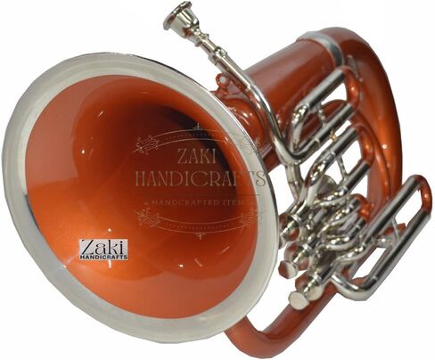 بي بي يوفونيوم 3 صمام نحاس صناعة | لمسة نهائية من اللون النحاسي Bb Pitch Euphonium مثالية للطلاب والمبتدئين | مع حافظة صلبة مجانية وقطعة فم وقفازات وقطعة قماش للتنظيف ZAKI HANDICRAFT in Kuwait
