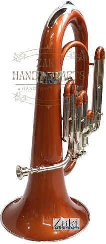 بي بي يوفونيوم 3 صمام نحاس صناعة | لمسة نهائية من اللون النحاسي Bb Pitch Euphonium مثالية للطلاب والمبتدئين | مع حافظة صلبة مجانية وقطعة فم وقفازات وقطعة قماش للتنظيف ZAKI HANDICRAFT in Kuwait