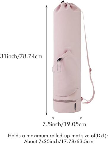Yoga Mat Bag Yoga Mat Carrier Bag with Water Bottle Pocket and Bottom Wet Pocket Waterproof Yoga Mat Carry Bag Multi-Functional Storage Bag for Women Men in Saudi Arabia