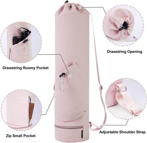 Yoga Mat Bag Yoga Mat Carrier Bag with Water Bottle Pocket and Bottom Wet Pocket Waterproof Yoga Mat Carry Bag Multi-Functional Storage Bag for Women Men in Saudi Arabia