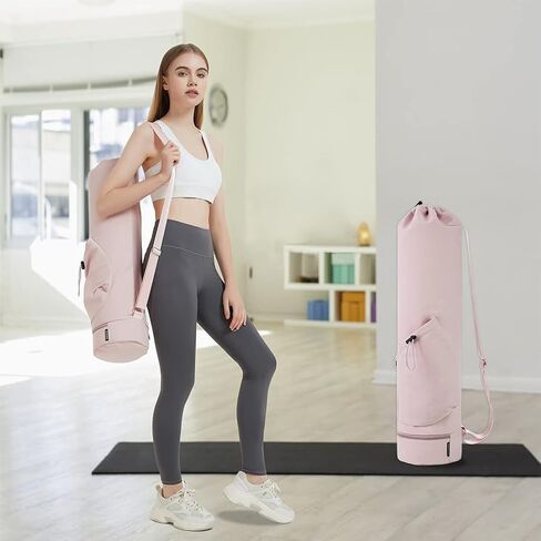 Yoga Mat Bag Yoga Mat Carrier Bag with Water Bottle Pocket and Bottom Wet Pocket Waterproof Yoga Mat Carry Bag Multi-Functional Storage Bag for Women Men in Saudi Arabia