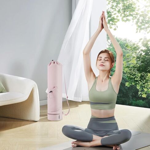 Yoga Mat Bag Yoga Mat Carrier Bag with Water Bottle Pocket and Bottom Wet Pocket Waterproof Yoga Mat Carry Bag Multi-Functional Storage Bag for Women Men in Saudi Arabia