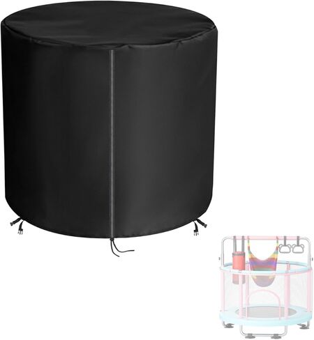 Round Kids Trampoline Cover for 55" Round Kids Trampoline, Heavy Duty Waterproof Outdoor Jumping Bed Cover, Weatherproof Cover, Toddler Trampoline Protective Covers (Black) in Kuwait