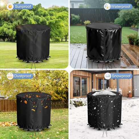 Round Kids Trampoline Cover for 55" Round Kids Trampoline, Heavy Duty Waterproof Outdoor Jumping Bed Cover, Weatherproof Cover, Toddler Trampoline Protective Covers (Black) in Kuwait