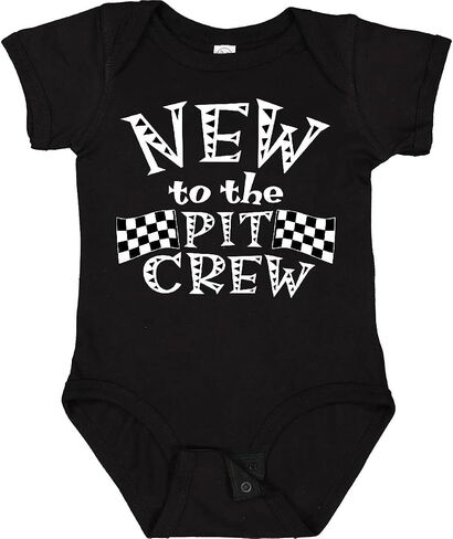 inktastic New To the Pit Crew Racing Flags Baby Bodysuit in Kuwait
