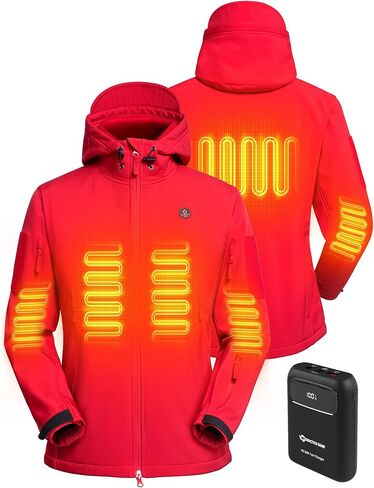 ANTARCTICA GEAR Heated Jacket for Women, Soft Shell Winter Coat with 12V 15000mAh Battery Pack, Hooded Heated Jacket in Kuwait