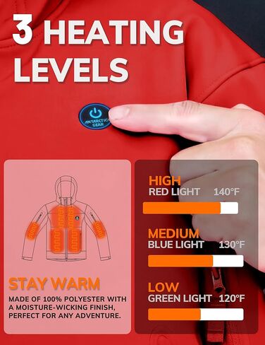ANTARCTICA GEAR Heated Jacket for Women, Soft Shell Winter Coat with 12V 15000mAh Battery Pack, Hooded Heated Jacket in Kuwait