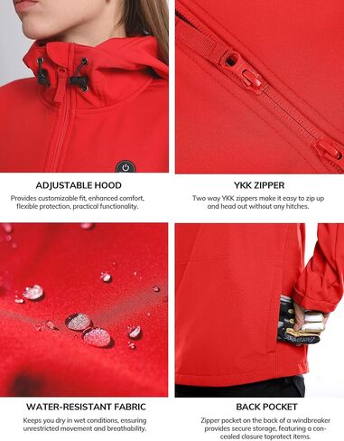 ANTARCTICA GEAR Heated Jacket for Women, Soft Shell Winter Coat with 12V 15000mAh Battery Pack, Hooded Heated Jacket in Kuwait