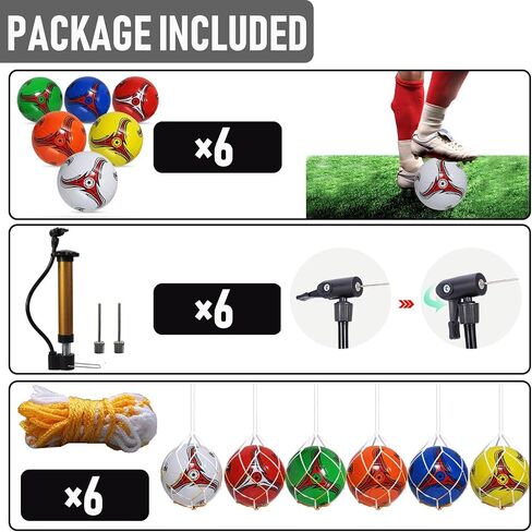 Youlina 6 Pack Operation Deflated Christmas Soccer Ball with Pump,Bulk Soccer Balls,Classic Soccer Balls with Mesh Sport Bag Pump Needle for Shoebox Gift Fillers Charity Donations in Kuwait