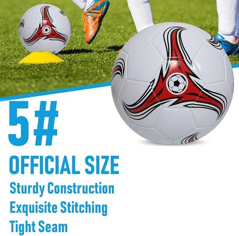 Youlina 6 Pack Operation Deflated Christmas Soccer Ball with Pump,Bulk Soccer Balls,Classic Soccer Balls with Mesh Sport Bag Pump Needle for Shoebox Gift Fillers Charity Donations in Kuwait