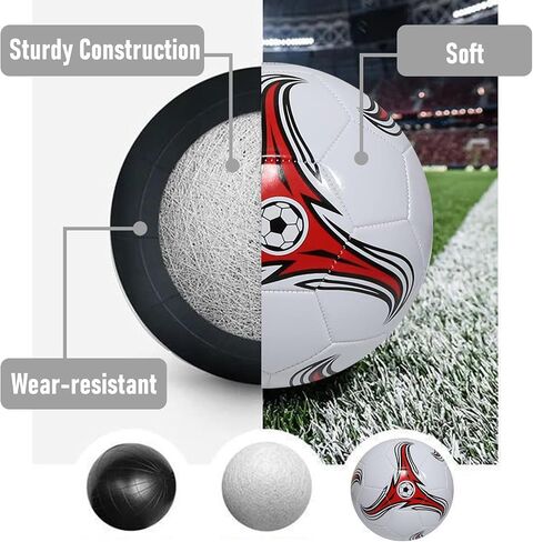 Youlina 6 Pack Operation Deflated Christmas Soccer Ball with Pump,Bulk Soccer Balls,Classic Soccer Balls with Mesh Sport Bag Pump Needle for Shoebox Gift Fillers Charity Donations in Kuwait