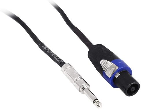 Rockville RCTS1425 14 AWG 25' 1/4" TS to Speakon Speaker Cable, 100% Copper, Durable PVC Jacket, Secure Connectors, High-Clarity Audio, Perfect for Musicians and DJs in Saudi Arabia