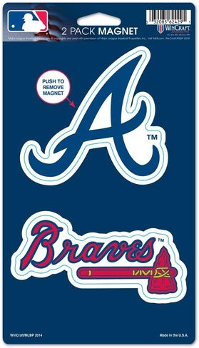 WinCraft MLB Atlanta Braves WCR62429014 Magnets (2 Pack), 5" x 9" in Saudi Arabia