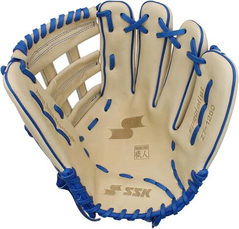 قفاز البيسبول SSK Z7 Specialist Outfield - 12.5 بوصة - 12.75 بوصة - غطاء لليد اليمنى واليسرى (12.5 بوصة - غطاء لليد اليمنى، جملي/ملكي) in Saudi Arabia