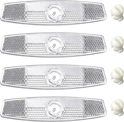 4 PCS Bike Wheel Reflectors, Bicycle Spoke Reflector Bike Front and Rear Reflectors Mountain Bicycle Safety Warning Reflector for Night Cycling, Handlebar, Seatpost Bikes Front and Rear White in Saudi Arabia