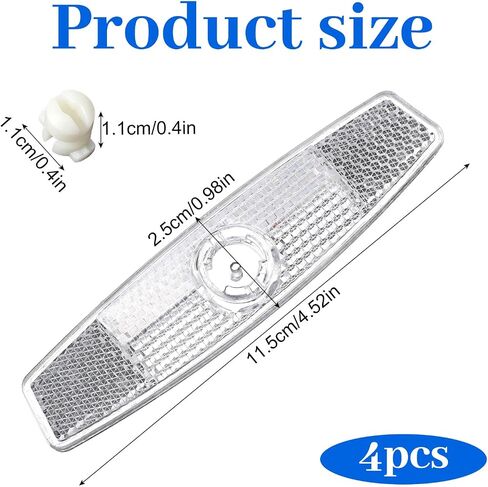 4 PCS Bike Wheel Reflectors, Bicycle Spoke Reflector Bike Front and Rear Reflectors Mountain Bicycle Safety Warning Reflector for Night Cycling, Handlebar, Seatpost Bikes Front and Rear White in Saudi Arabia